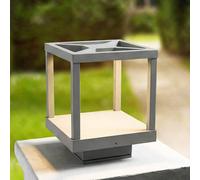 Lucande Lampioncino LED Lealan, grigio, metallo, 23 cm, IP54 LUCANDE