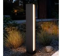 Lucande Lampione a LED Lirka, a 2 luci, grigio, metallo, 60 cm LUCANDE