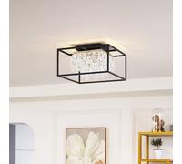 Lucande LED plafoniera Kassi, nero, ferro, dimmerabile, 40cm LUCANDE