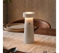 Lucande LED-Saleiere Salt, grigio chiaro, batteria ricaricabile, IP44 LUCANDE