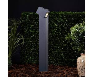 Lucande Lorik lampione a LED con testa flessibile, grigia LUCANDE