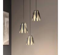 Lucande Lounit lampada sospensione nero-oro 3 luci LUCANDE