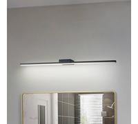 Lucande Luce per specchio a LED Kivana, nero, metallo, 90 cm, IP44 LUCANDE