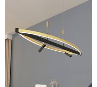 Lucande Matwei LED sospensione, ovale, ottone LUCANDE