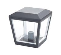 Lucande paletto luminoso grigio scuro, trasparente, lampioncini da esterno | lampada da giardino IP54 protetto da polvere e spruzzi, E27, H: 26 cm, Moderno per Terrazza