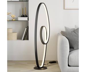 Lucande Piantana LED Bronwyn, 122 cm, antracite, alluminio LUCANDE