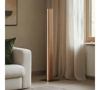 Lucande piantana LED Lieske, nera, rovere, dimmerabile LUCANDE