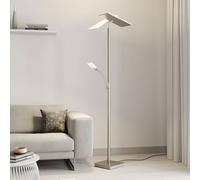 Lucande Piantana LED Parthena, nichel, metallo, 180 cm LUCANDE