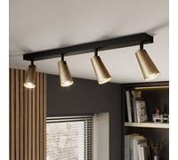 Lucande plafoniera Angelina, a 4 luci, ottone/oro LUCANDE