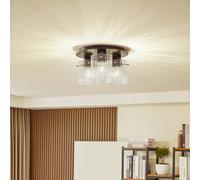 Lucande plafoniera Eirian, a 3 luci, nero, vetro, E27 LUCANDE