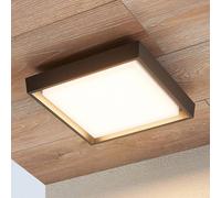 Lucande plafoniera LED da esterni Birta, grigio scuro, 27 cm, IP54 LUCANDE