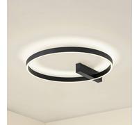 Lucande plafoniera LED Isalin, 60 cm, nera, CCT, dimmerabile LUCANDE