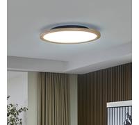 Lucande Plafoniera LED dimmerabile a controllo remoto (Country) colore Ocra, in Legno ad es. Soggiorno & Sala da pranzo lampadina inclusa lampada plafoniera