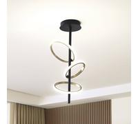 Lucande Plafoniera LED Madu, nero, metallo, altezza 75 cm LUCANDE