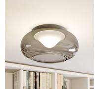 Lucande Plafoniera LED Mijo, Ø 43 cm, grigio fumo, vetro LUCANDE