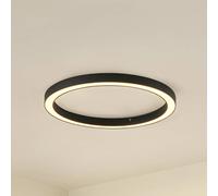 Lucande Plafoniera LED Neor, nera, Ø 60 cm, CCT, dimmerabile LUCANDE