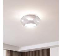 Lucande Plafoniera LED Orasa, vetro, bianco/chiaro, Ø 43 cm LUCANDE