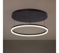 Lucande plafoniera LED Orven, nero/legno, Ø50cm, dimmerabile LUCANDE