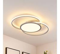 Plafoniera LED 'Senne' dimmerabile a controllo remoto (Moderno) colore Grigio, in Metallo ad es. Cucina (1 luce, lampadina inclusa) di Lucande | lampada LED, plafoniera LED, plafoniera