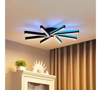 Lucande Plafoniera LED Tjado, Ø70 cm, nera, RGBW LUCANDE