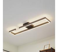 Lucande Plafoniera LED Yvor, 100 cm, nero, alluminio LUCANDE