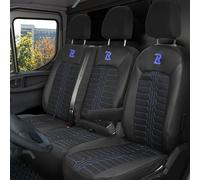LUCARO Coprisedili Auto per Volkswagen Crafter 2, Man TGE, 1+2 Blu - Copri Sedile Auto 3 Posti con Ecopelle Resistente Compatibile con Airbag - Coprisedile Facile da Montare - Comfort e Stile