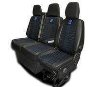 LUCARO Coprisedili Auto Set Tornado per Iveco Daily dal 2014 1+2 Nero e Blu - Coprisedili Resistenti, Tessuto Comfort realizzato in tessuto per mobili e eco-pelle
