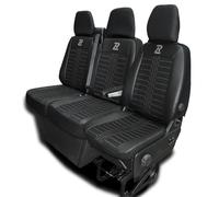 LUCARO Coprisedili Auto Set Tornado per Iveco Daily dal 2014 1+2 Nero e Grigio - Coprisedili Resistenti, Tessuto Comfort realizzato in tessuto per mobili e eco-pelle