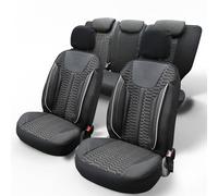 LUCARO Coprisedili universali per auto Eco-Leather ZETA Nero e grigio posti Precedente - Set coprisedili ideali come accessori per auto - Protegge i sedili della tua auto