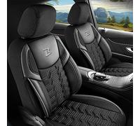 LUCARO Coprisedili universali per auto Ecopelle Berlin Grey - Set coprisedili ideali come accessori per auto - Protegge i sedili originali della tua auto