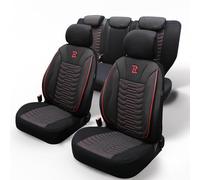 LUCARO Coprisedili universali per auto Ecopelle Paris Red - Set coprisedili ideali come accessori per auto - Protegge i sedili originali della tua auto