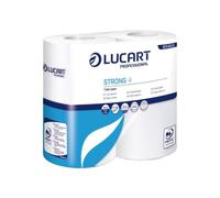 Lucart - 811403Q - Carta igienica Strong 4 - 2 veli - 496 strappi - bianco - Lucart - pacco 4 rotoli - 96737 - Conf. da 1 Pz. - 811403Q