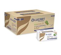 Lucart - 864075J - Asciugamani piegati a Z EcoNatural Plastic Free - Lucart - pacco da 198 pezzi - 91433 - Conf. da 18 Pz. - 864075J