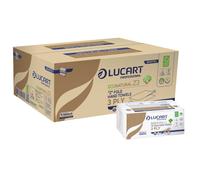 Lucart - 864075U - Asciugamani piegati a Z EcoNatural Plastic Free - 17 gr - 23,5 x 21,5 cm - goffratura corda - avana - Lucart - pacco da 198 pezzi - 103710 - Conf. da 18 Pz. - 864075U