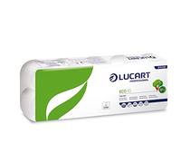 Carta igienica Eco - 200 strappi - 2 veli - 16,5 gr - diametro 11 cm - 9,8 cm x 24 mt - Lucart - pacco 10 rotoli