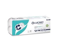 Lucart Professional, AquaStream 10, Carta Igienica a Rotolo ad alta dissolvenza in pura cellulosa, Ideale per Bagni Pubblici e Uffici, 10 Rotoli da 200 strappi per confezione, 9,5x11 cm