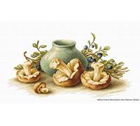 Luca-S Kit per punto croce Natura morta Funghi con schema numerato, confezione da 1