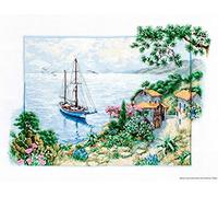 Lucas Seelandschaft Kit Punto Croce, Cotone, Multicolore, 38,5x28cm