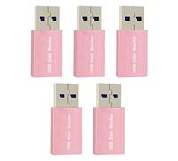 Lucaser Blocco dati USB, 5 pezzi, solo adattatore di blocco USB ricaricabile, per bloccare la sincronizzazione dei dati, protezione da Juice Jacking, rosa