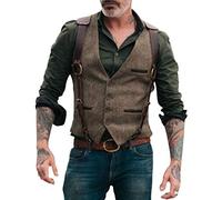 LucaSng Gilet Uomo, Gilet Senza Maniche Uomo Gilet V-Collo Inverno Classico, Panciotto Gilet Uomo Slim Fit Tweed Smanicato Matrimonio Smoking Waistcoat Casual retrò (Come Immagine, M)
