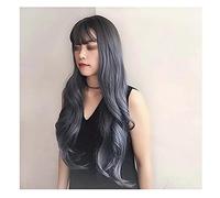 LUCBEI Parrucca grande ondulata donna capelli lunghi ricci con frangia capelli naturali e realistici capelli sintetici parrucche