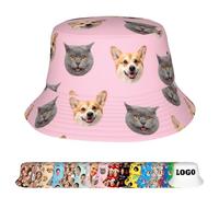 LucBuy Cappello da Pescatore Personalizzato, Divertente Berretto con Foto Personalizzata, Elegante Cappello da Pescatore con Decorazione per la Testa, Compleanni e FESTIVITÀ (C9)