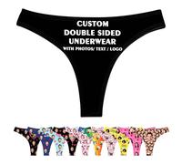 LucBuy Infradito Personalizzati con Foto Testo, Intimo Slip Personalizzato, novità Moglie Marito Foto del Volto Mutande, Divertenti Slip Bikini, Regalo di Compleanno per San Valentino (B101)