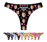 LucBuy Infradito Personalizzati con Foto Testo, Intimo Slip Personalizzato, novità Moglie Marito Foto del Volto Mutande, Divertenti Slip Bikini, Regalo di Compleanno per San Valentino (B61)