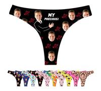 LucBuy Mutandine Infradito Personalizzate con Foto di Volti, Slip Bikini Divertenti Intimo Personalizzato, novità Mutande Personalizzate per la Foto del Viso del Marito della Moglie (A179)