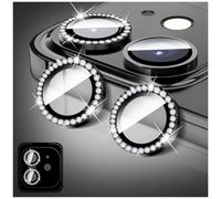 LucBuy Protezione per Fotocamera Compatibile con iPhone 11, Copertura per Obiettivo Della Fotocamera in Vetro Temperato Diamond, Anelli Metallici Autoallineanti Individuali