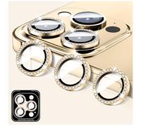 LucBuy Protezione per Fotocamera Compatibile con iPhone 14 Pro/iPhone 14 Pro Max, Copertura per Obiettivo Della Fotocamera in Vetro Temperato Diamond, Anelli Metallici Autoallineanti Individuali