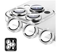 LucBuy Protezione per Fotocamera Compatibile con iPhone 15 Pro/iPhone 15 Pro Max, Copertura per Obiettivo Della Fotocamera in Vetro Temperato Diamond, Anelli Metallici Autoallineanti Individuali