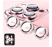 LucBuy Protezione per Fotocamera per iPhone 12 Pro, Copertura per Obiettivo Della Fotocamera in Vetro Temperato Diamond, Anelli Metallici Autoallineanti Individuali Scintillanti