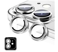 LucBuy Protezione per Obiettivo Della Fotocamera Compatibile con iPhone 12/12 Mini, Protezione per Schermo in vetro Temperato HD per Fotocamera, Anelli Metallici ad Allineamento Automatico